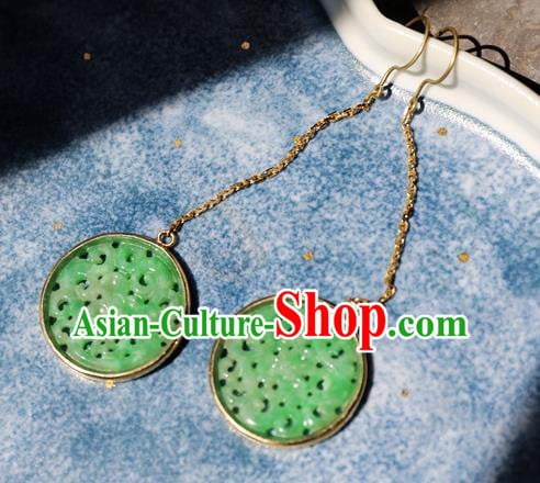 China National K Gold Cheongsam Earrings Traditional Jade Jewelry Ornaments Handmade Ear Accessories China National K Gold Cheongsam Earrings Traditional Jade Jewelry Ornaments Handmade Ear Accessories