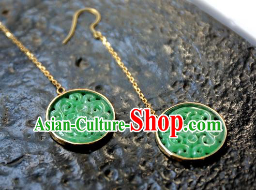 China National K Gold Cheongsam Earrings Traditional Jade Jewelry Ornaments Handmade Ear Accessories China National K Gold Cheongsam Earrings Traditional Jade Jewelry Ornaments Handmade Ear Accessories