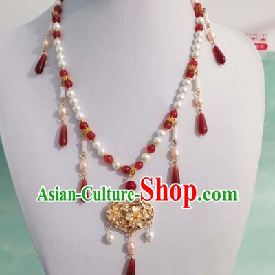 China Traditional Ancient Princess Brass Necklace Handmade Ming Dynasty Plum Blossom Jewelry Accessories