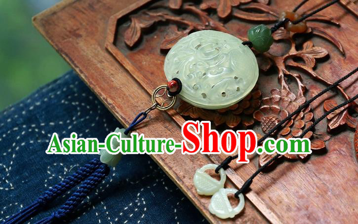 Handmade China Jade Pendant Accessories National Traditional Necklace Jewelry