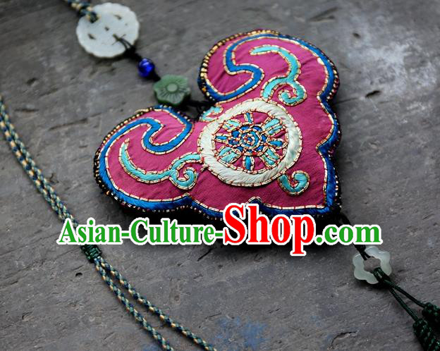 Traditional Embroidered Waist Accessories China National Tassel Jade Pendant Handmade Jewelry Traditional Embroidered Waist Accessories China National Tassel Jade Pendant Handmade Jewelry