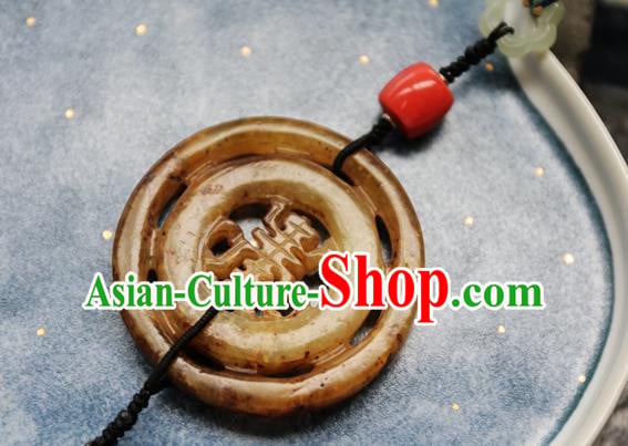 Traditional Yellow Jade Waist Accessories China Handmade Jewelry National Tassel Pendant Traditional Yellow Jade Waist Accessories China Handmade Jewelry National Tassel Pendant