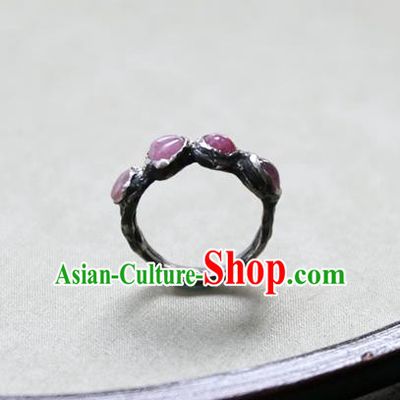 Traditional Handmade Jewelry Accessories China National Ruby Gems Ring