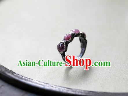 Traditional Handmade Jewelry Accessories China National Ruby Gems Ring Traditional Handmade Jewelry Accessories China National Ruby Gems Ring