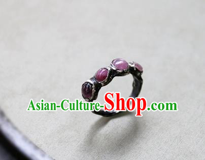 Traditional Handmade Jewelry Accessories China National Ruby Gems Ring Traditional Handmade Jewelry Accessories China National Ruby Gems Ring