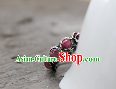 Traditional Handmade Jewelry Accessories China National Ruby Gems Ring Traditional Handmade Jewelry Accessories China National Ruby Gems Ring