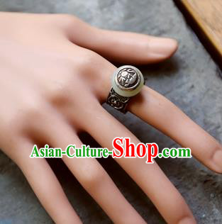 China National Jade Ring Traditional Handmade Silver Jewelry Accessories China National Jade Ring Traditional Handmade Silver Jewelry Accessories
