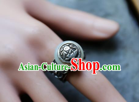 China National Jade Ring Traditional Handmade Silver Jewelry Accessories China National Jade Ring Traditional Handmade Silver Jewelry Accessories