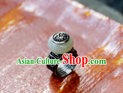 China National Jade Ring Traditional Handmade Silver Jewelry Accessories China National Jade Ring Traditional Handmade Silver Jewelry Accessories