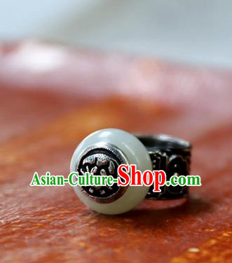 China National Jade Ring Traditional Handmade Silver Jewelry Accessories China National Jade Ring Traditional Handmade Silver Jewelry Accessories