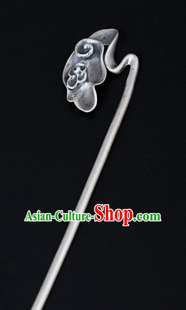 China Handmade Silver Carving Cloud Hairpin Traditional Hair Accessories Classical Cheongsam Hair Stick China Handmade Silver Carving Cloud Hairpin Traditional Hair Accessories Classical Cheongsam Hair Stick
