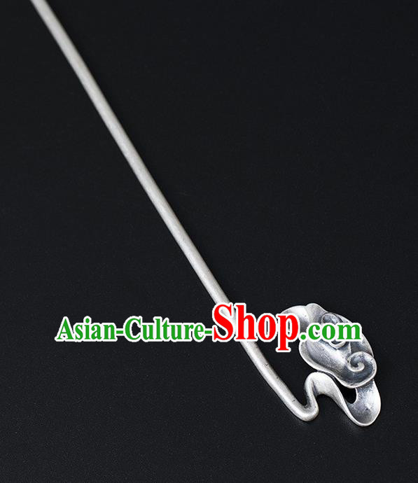China Handmade Silver Carving Cloud Hairpin Traditional Hair Accessories Classical Cheongsam Hair Stick China Handmade Silver Carving Cloud Hairpin Traditional Hair Accessories Classical Cheongsam Hair Stick