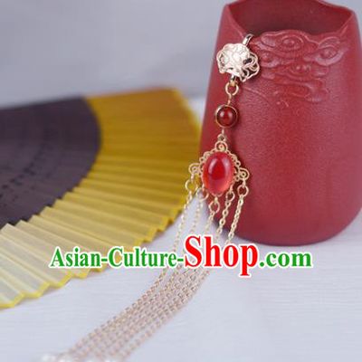 Chinese Handmade Red Brooch Traditional Cheongsam Jewelry Pendant Tassel Accessories