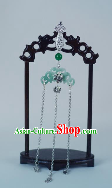 Chinese Traditional Cheongsam Jade Jewelry Pendant Accessories Handmade Argent Tassel Brooch Chinese Traditional Cheongsam Jade Jewelry Pendant Accessories Handmade Argent Tassel Brooch