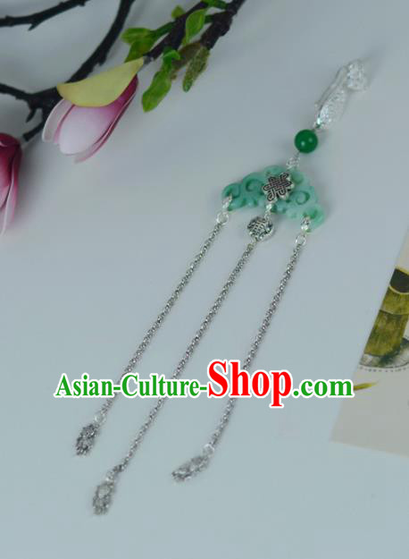 Chinese Traditional Cheongsam Jade Jewelry Pendant Accessories Handmade Argent Tassel Brooch Chinese Traditional Cheongsam Jade Jewelry Pendant Accessories Handmade Argent Tassel Brooch