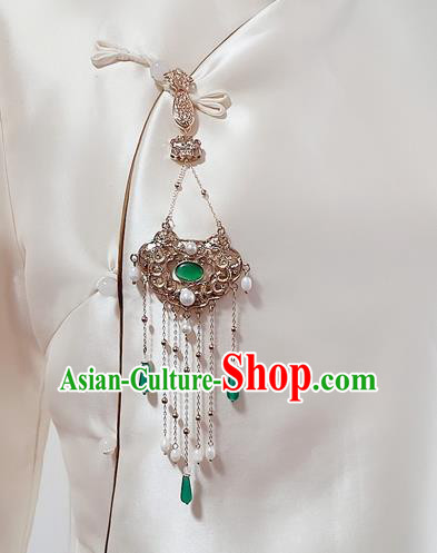 Chinese Traditional Cheongsam Golden Dragon Lock Jewelry Accessories Handmade Tassel Brooch Pendant Chinese Traditional Cheongsam Golden Dragon Lock Jewelry Accessories Handmade Tassel Brooch Pendant