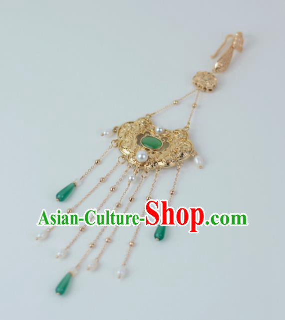 Chinese Traditional Cheongsam Golden Dragon Lock Jewelry Accessories Handmade Tassel Brooch Pendant Chinese Traditional Cheongsam Golden Dragon Lock Jewelry Accessories Handmade Tassel Brooch Pendant