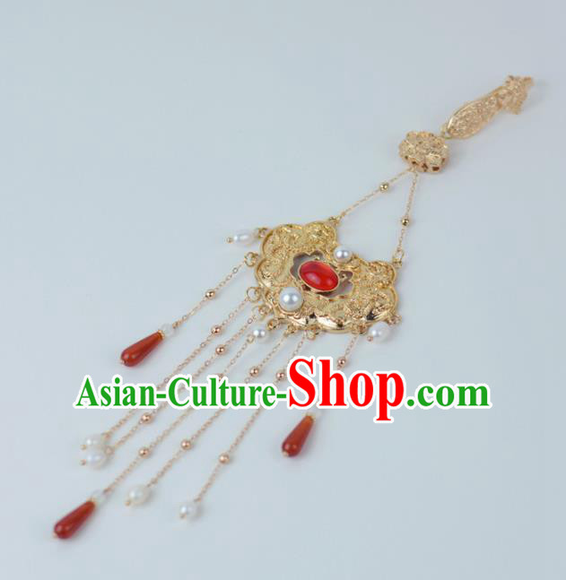 Chinese Traditional Accessories Handmade Tassel Brooch Pendant Cheongsam Golden Lock Jewelry Chinese Traditional Accessories Handmade Tassel Brooch Pendant Cheongsam Golden Lock Jewelry
