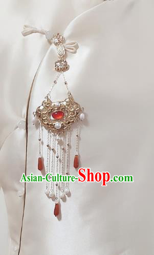 Chinese Traditional Accessories Handmade Tassel Brooch Pendant Cheongsam Golden Lock Jewelry Chinese Traditional Accessories Handmade Tassel Brooch Pendant Cheongsam Golden Lock Jewelry