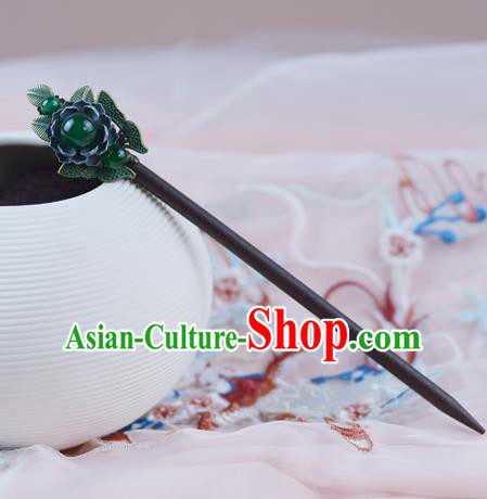 China Classical Cheongsam Green Bead Hairpin Traditional Hair Accessories Wood Hair Stick China Classical Cheongsam Green Bead Hairpin Traditional Hair Accessories Wood Hair Stick