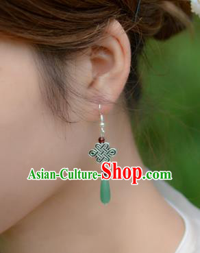 Chinese Classical Silver Earrings Traditional Jewelry Ornaments Handmade Jade Ear Accessories Chinese Classical Silver Earrings Traditional Jewelry Ornaments Handmade Jade Ear Accessories