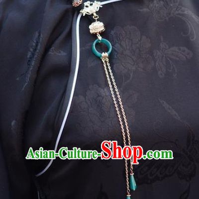 Chinese Handmade Jade Brooch Accessories Traditional Cheongsam Jewelry Pendant