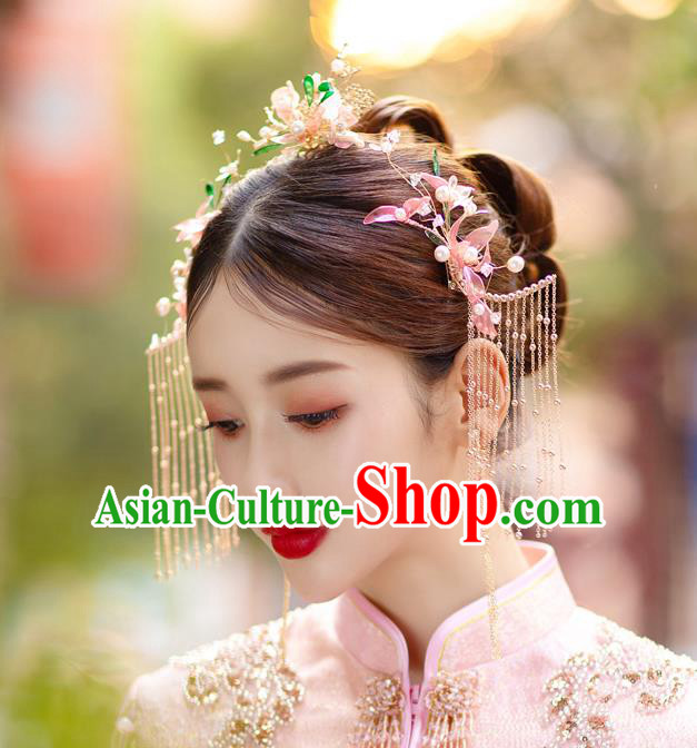 China Handmade Golden Tassel Hair Clasp Bride Hair Crown Traditional Wedding Hair Accessories China Handmade Golden Tassel Hair Clasp Bride Hair Crown Traditional Wedding Hair Accessories