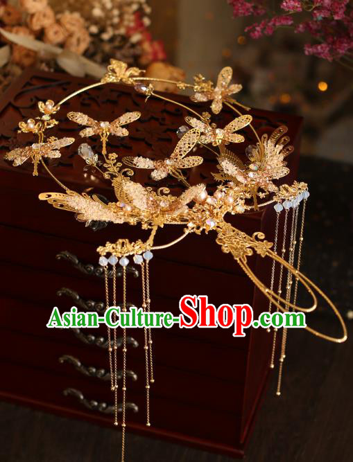 Chinese Traditional Wedding Accessories Handmade Bride Golden Round Fan Chinese Traditional Wedding Accessories Handmade Bride Golden Round Fan
