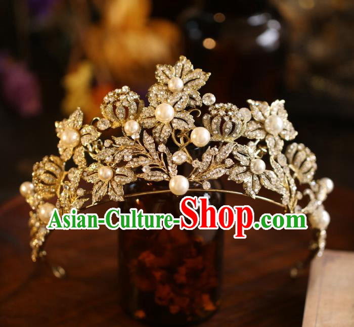 Top Grade Baroque Court Hair Accessories Wedding Jewelry Ornaments Bride Royal Crown