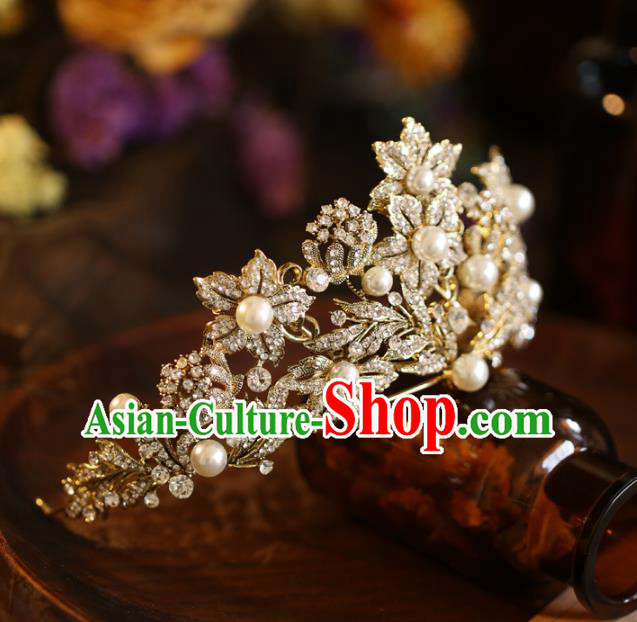 Top Grade Baroque Court Hair Accessories Wedding Jewelry Ornaments Bride Royal Crown