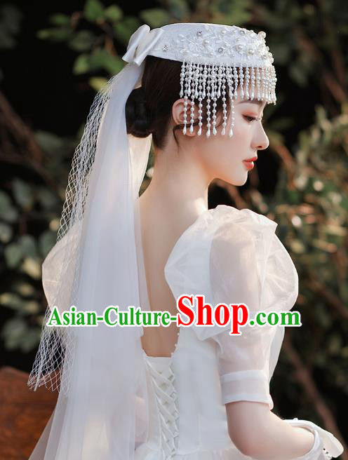 Top Grade French Bride Hair Accessories European Wedding Lace Hat Headwear Top Grade French Bride Hair Accessories European Wedding Lace Hat Headwear