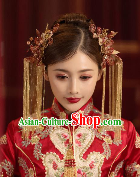 China Traditional Wedding Tassel Hairpins Bride Hair Accessories Hair Sticks China Traditional Wedding Tassel Hairpins Bride Hair Accessories Hair Sticks