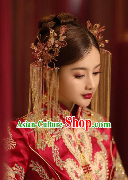 China Traditional Wedding Tassel Hairpins Bride Hair Accessories Hair Sticks China Traditional Wedding Tassel Hairpins Bride Hair Accessories Hair Sticks
