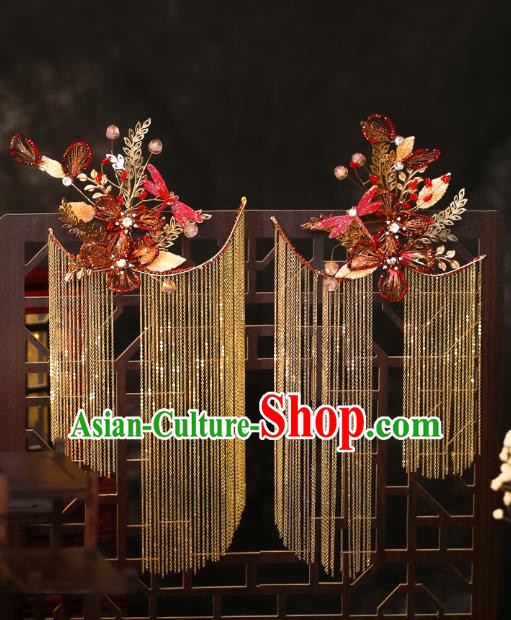 China Traditional Wedding Tassel Hairpins Bride Hair Accessories Hair Sticks China Traditional Wedding Tassel Hairpins Bride Hair Accessories Hair Sticks