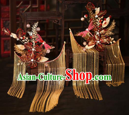 China Traditional Wedding Tassel Hairpins Bride Hair Accessories Hair Sticks China Traditional Wedding Tassel Hairpins Bride Hair Accessories Hair Sticks