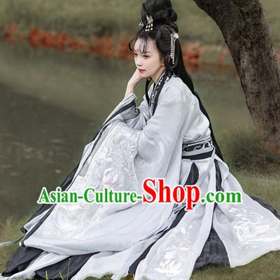 China Spring and Autumn Period Beauty Xi Shi Costume Ancient Imperial Concubine Hanfu Dress Historical Traditional Clothing
