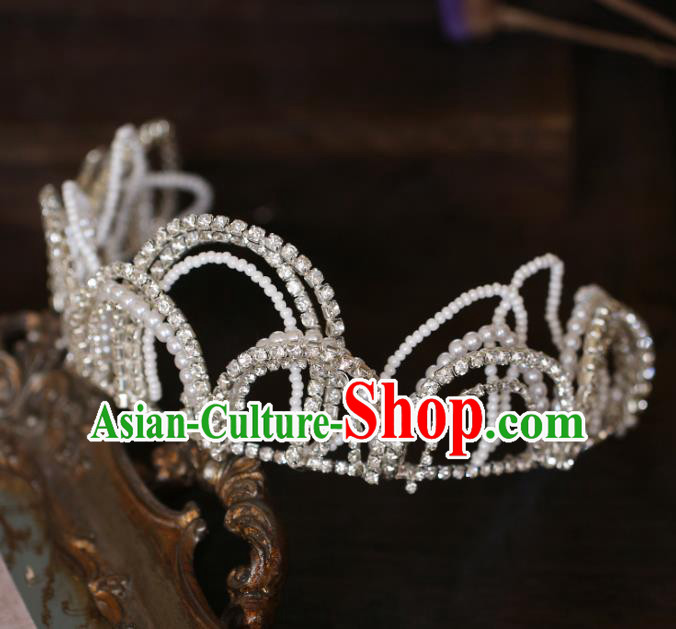 Top Grade European Wedding Crystal Royal Crown Bride Hair Accessories Beads Headwear Top Grade European Wedding Crystal Royal Crown Bride Hair Accessories Beads Headwear