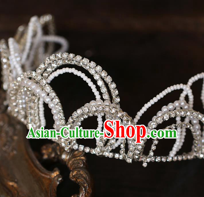 Top Grade European Wedding Crystal Royal Crown Bride Hair Accessories Beads Headwear Top Grade European Wedding Crystal Royal Crown Bride Hair Accessories Beads Headwear