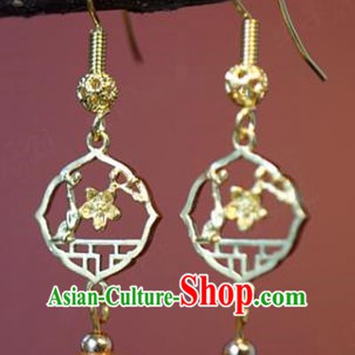 Top Grade China Bride Jewelry Accessories Ancient Qing Dynasty Court Queen Jade Earrings