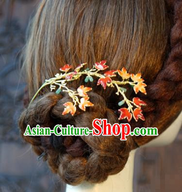 China Bride Maple Leaf Hair Stick Hair Accessories Traditional Wedding Xiuhe Suit Hairpins China Bride Maple Leaf Hair Stick Hair Accessories Traditional Wedding Xiuhe Suit Hairpins
