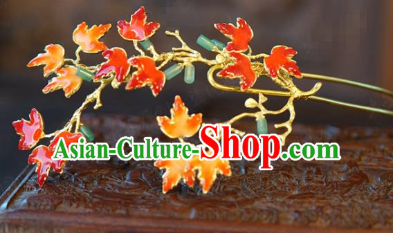 China Bride Maple Leaf Hair Stick Hair Accessories Traditional Wedding Xiuhe Suit Hairpins China Bride Maple Leaf Hair Stick Hair Accessories Traditional Wedding Xiuhe Suit Hairpins