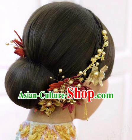 China Ancient Bride Hair Sticks Traditional Wedding Hair Accessories Flowers Hairpins Full Set