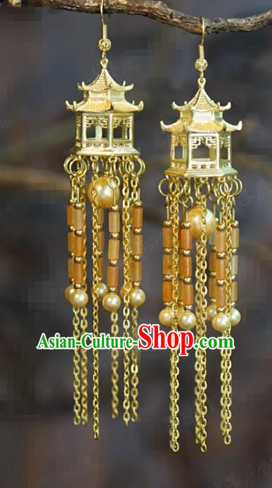 China Traditional Wedding Golden Plum Hair Sticks Ancient Bride Tassel Hairpins Full Set China Traditional Wedding Golden Plum Hair Sticks Ancient Bride Tassel Hairpins Full Set