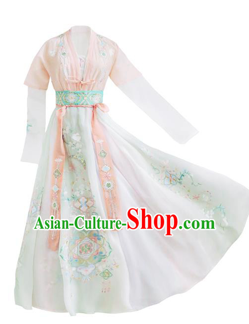 China Song Dynasty Palace Lady Embroidered Dress Ancient Princess Apparels Traditional Hanfu Clothing China Song Dynasty Palace Lady Embroidered Dress Ancient Princess Apparels Traditional Hanfu Clothing