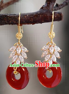 Top Grade Ancient Bride Agate Earrings China Traditional Hanfu Accessories Crystal Ear Jewelry Top Grade Ancient Bride Agate Earrings China Traditional Hanfu Accessories Crystal Ear Jewelry