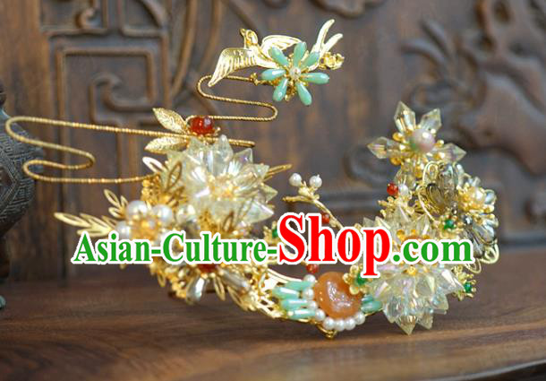 China Ancient Bride Hair Accessories Traditional Wedding Xiuhe Suit Tassel Hairpins Complete Set China Ancient Bride Hair Accessories Traditional Wedding Xiuhe Suit Tassel Hairpins Complete Set
