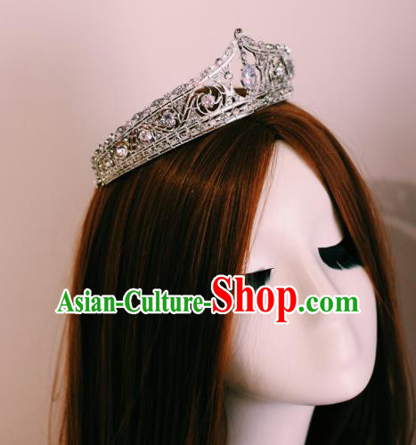 European Retro Zircon Royal Crown Wedding Bride Hair Accessories Crystal Hair Clasp