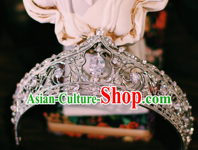 European Retro Zircon Royal Crown Wedding Bride Hair Accessories Crystal Hair Clasp