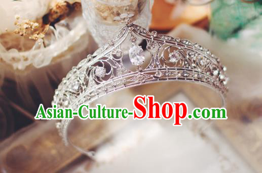 European Retro Zircon Royal Crown Wedding Bride Hair Accessories Crystal Hair Clasp