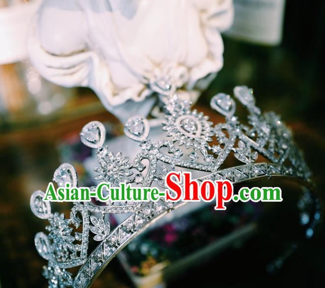European Queen Zircon Hair Clasp Handmade Wedding Bride Hair Accessories Baroque Royal Crown European Queen Zircon Hair Clasp Handmade Wedding Bride Hair Accessories Baroque Royal Crown